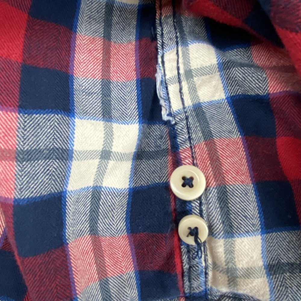 Abercrombie & Fitch A&F Mens XXL Flannel Plaid Muscle Fit Long Sleeve Moose Red - Picture 11 of 13